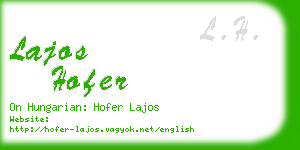 lajos hofer business card